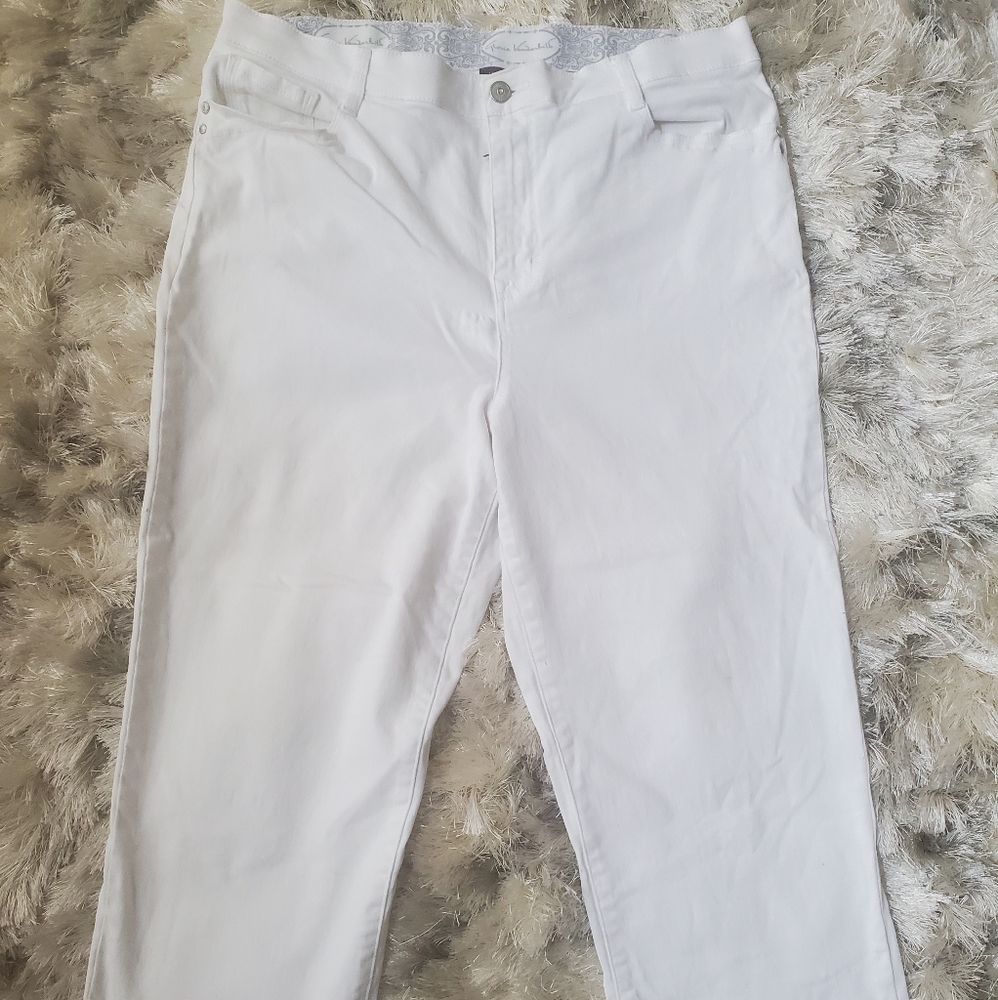 Gloria Vanderbilt White Missy Jeans sz 14 - Picture 1 of 9